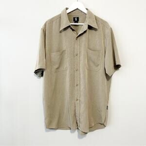 Guess Jeans men’s casual button down shirt sleeve top love shirt size large